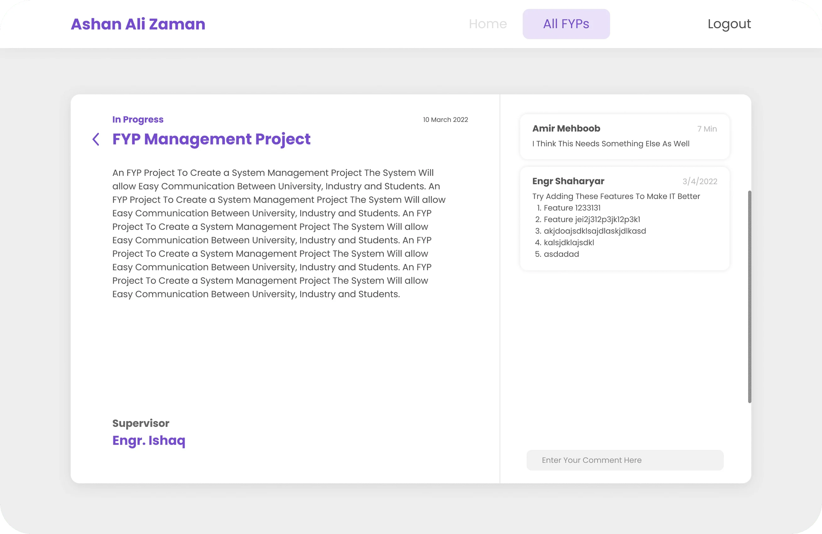 FYP Management System screenshot 8