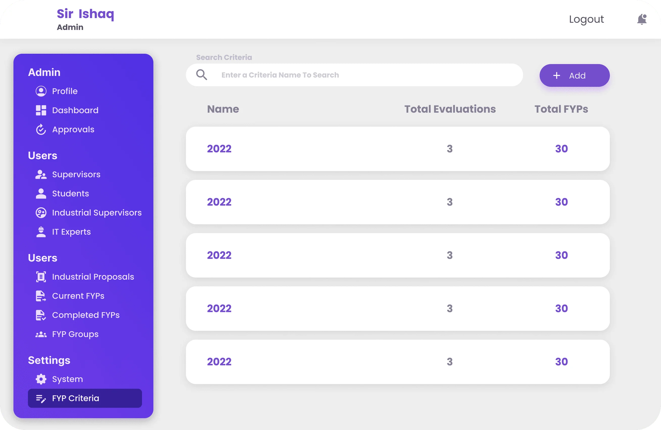 FYP Management System screenshot 9